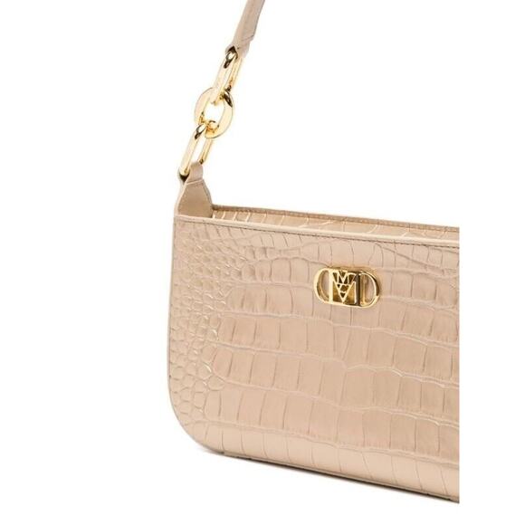 MCM Travia Shoulder Bag Gold Croco Embossed with 24K Gold Plated Logo NWT - Picture 4 of 13